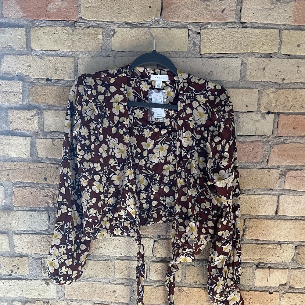 Top Shop Cropped Wrap Top